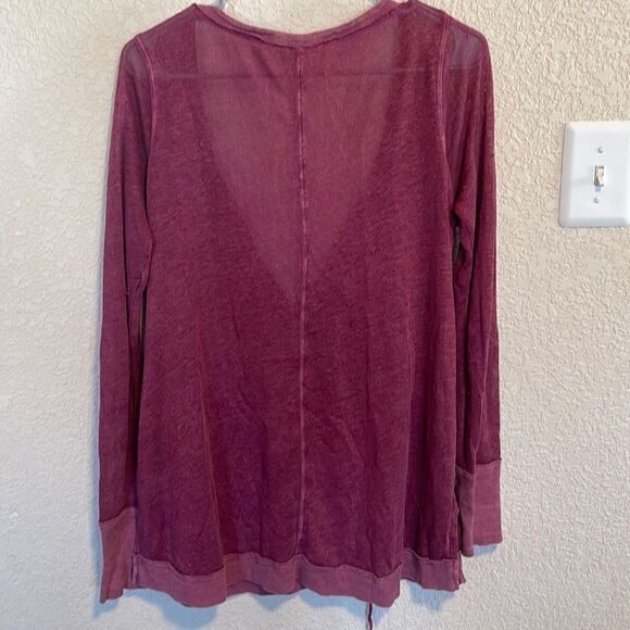 We the Free- Free People- Purple Affogato Hacci Linen Blend Tunic Popover, Small - Picture 9 of 14